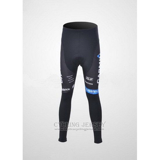 2011 Cycling Jersey Garmin Cervelo Blue and White Long Sleeve and Bib Tight